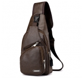 Рюкзак с USB портом (1 лямка). 5932 brown